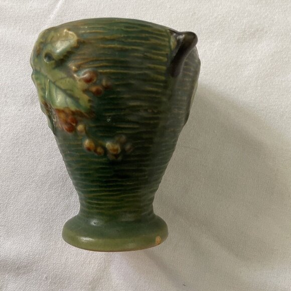 Miniature Green Ceramic Pitcher With Leaf & Berry Design - Picture 5 of 11
